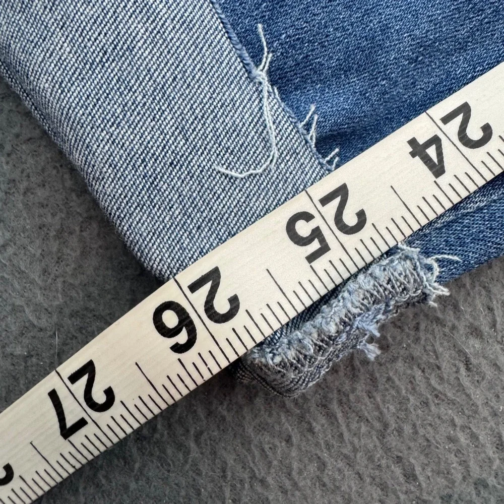 Lane Bryant Super Stretch Ankle Jeans Women 26 Blue Mid Rise Distressed Raw Hem